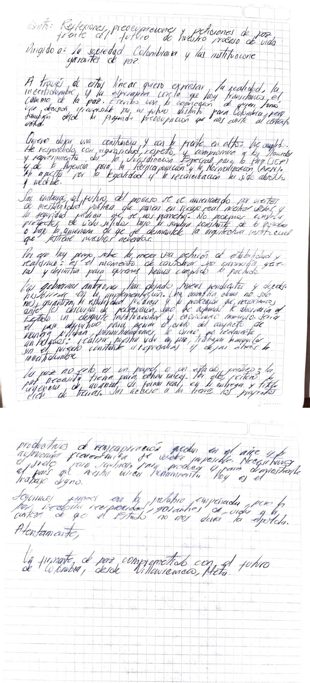 Carta escrita 1.