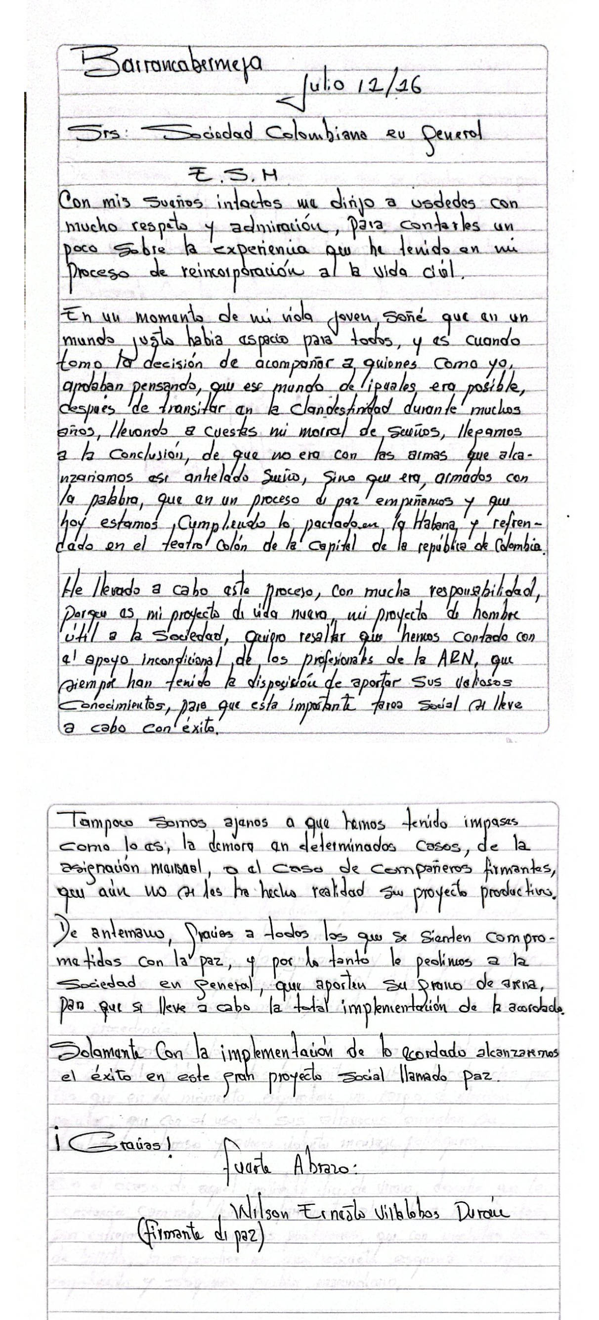 Carta escrita 1.