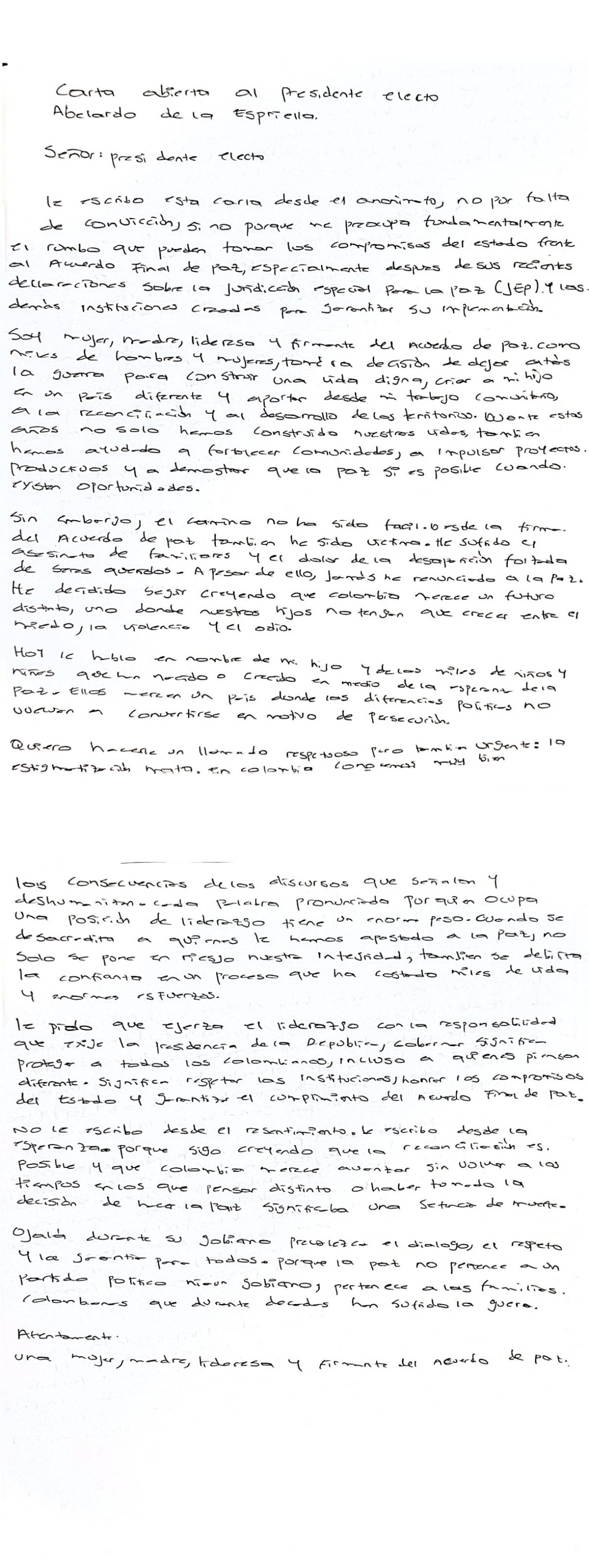Carta escrita 1.
