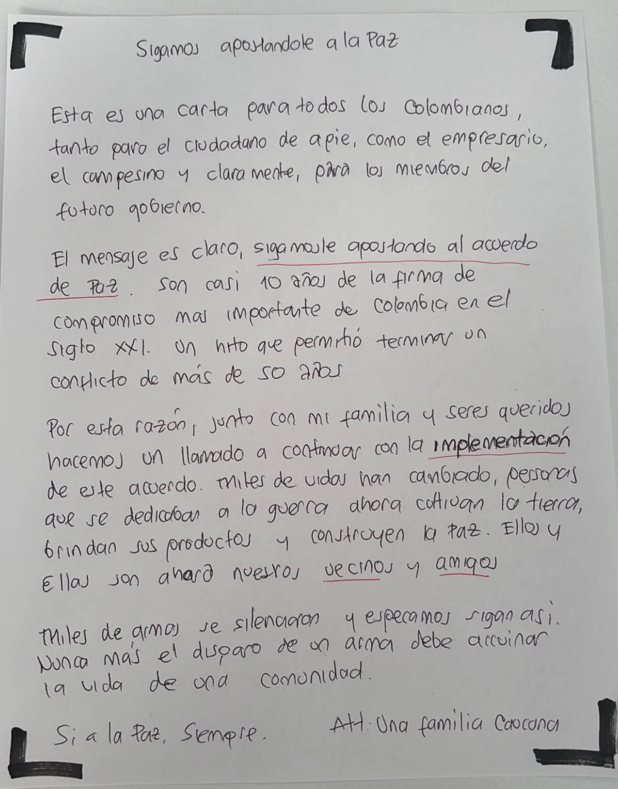 Carta escrita 1.
