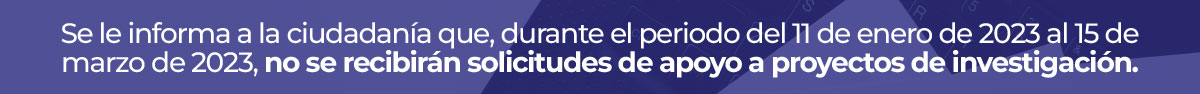 Banner información receso apoyo proyectos de investigación