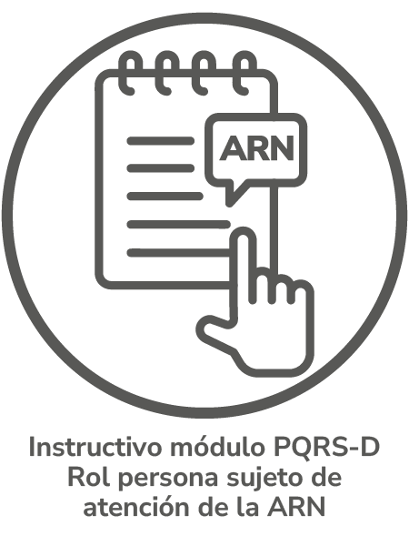 Icono del instructivo módulo PQRS-D Rol Persona objecto de atención de la ARN