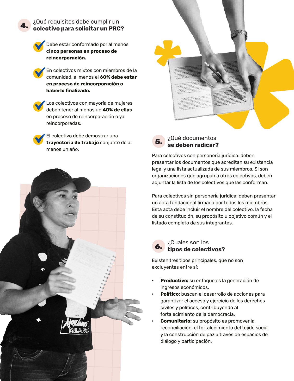 Infografía página 2 sobre Abecé proceso de reincorporación colectiva