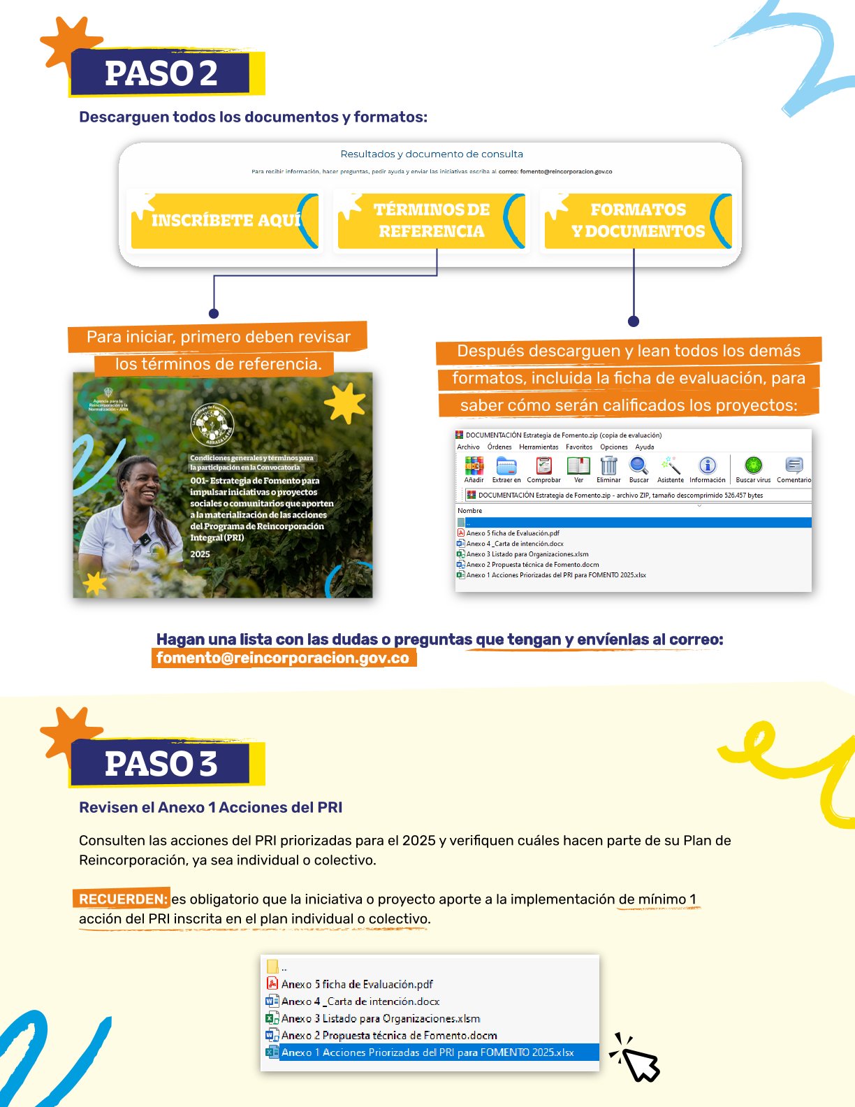 Infografía sobre Pasos de inscripción Convocatoria Estrategia de Fomento