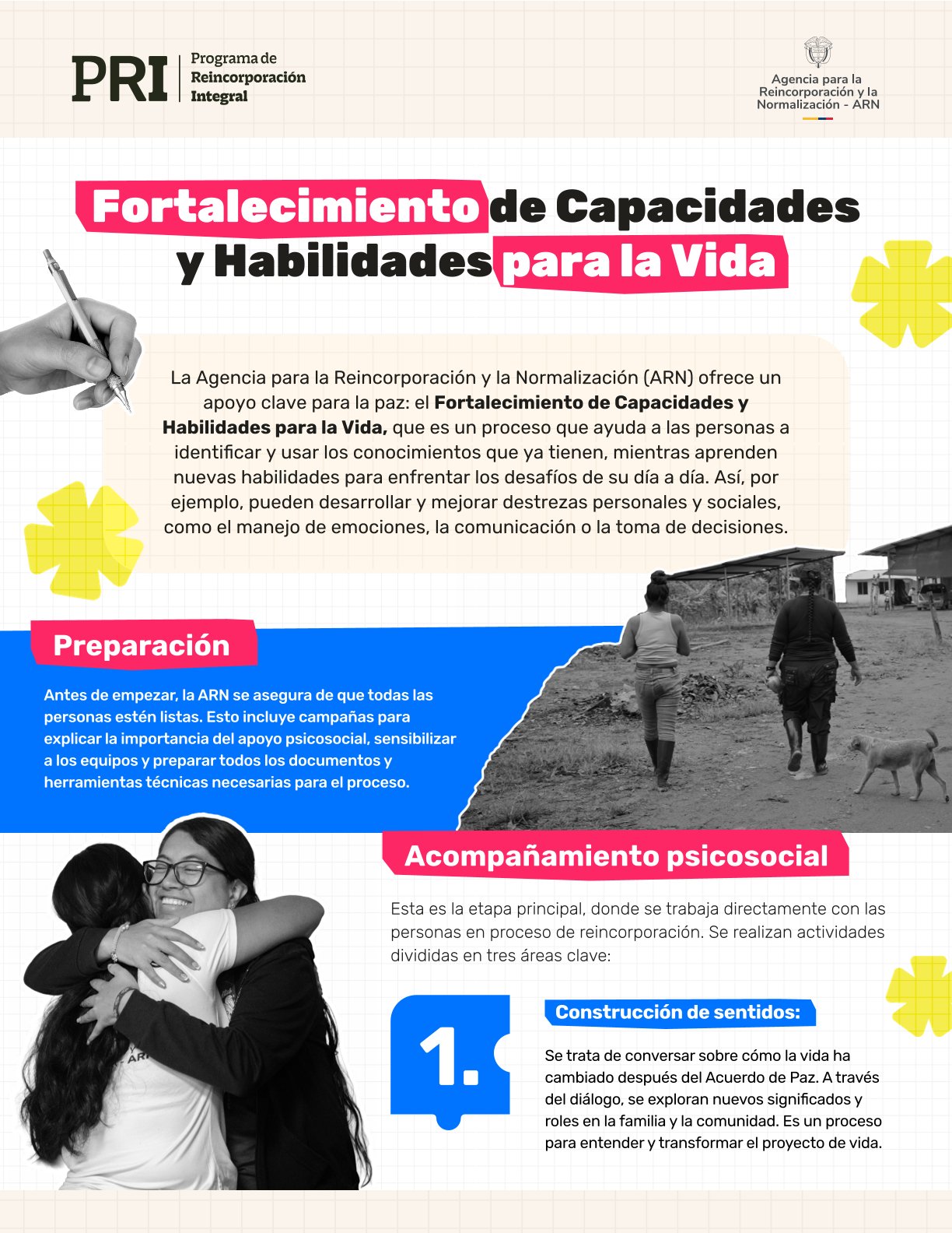 Infografía sobre Fortalecimiento de Capacidades y Habilidades par la Vida