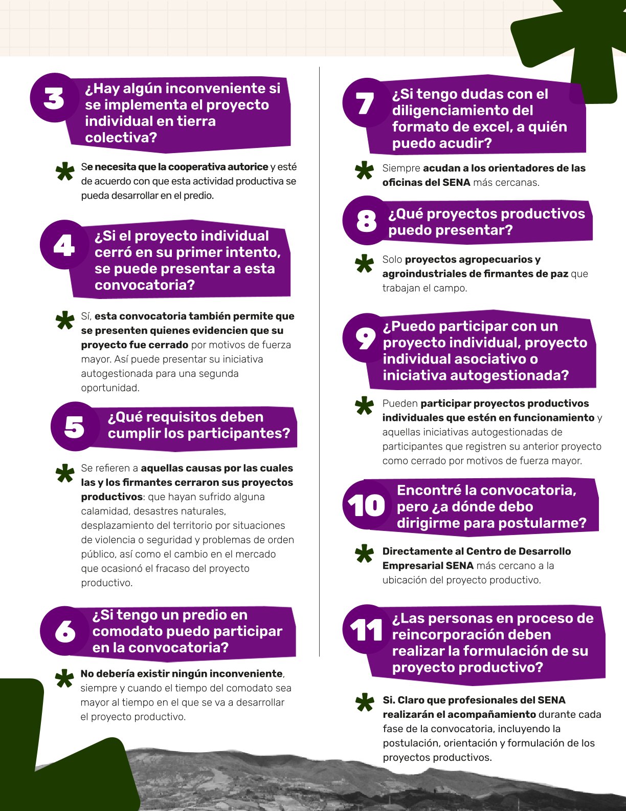 Infografía sobre Resuelve dudas sobre convocatoria ARN y Sena.