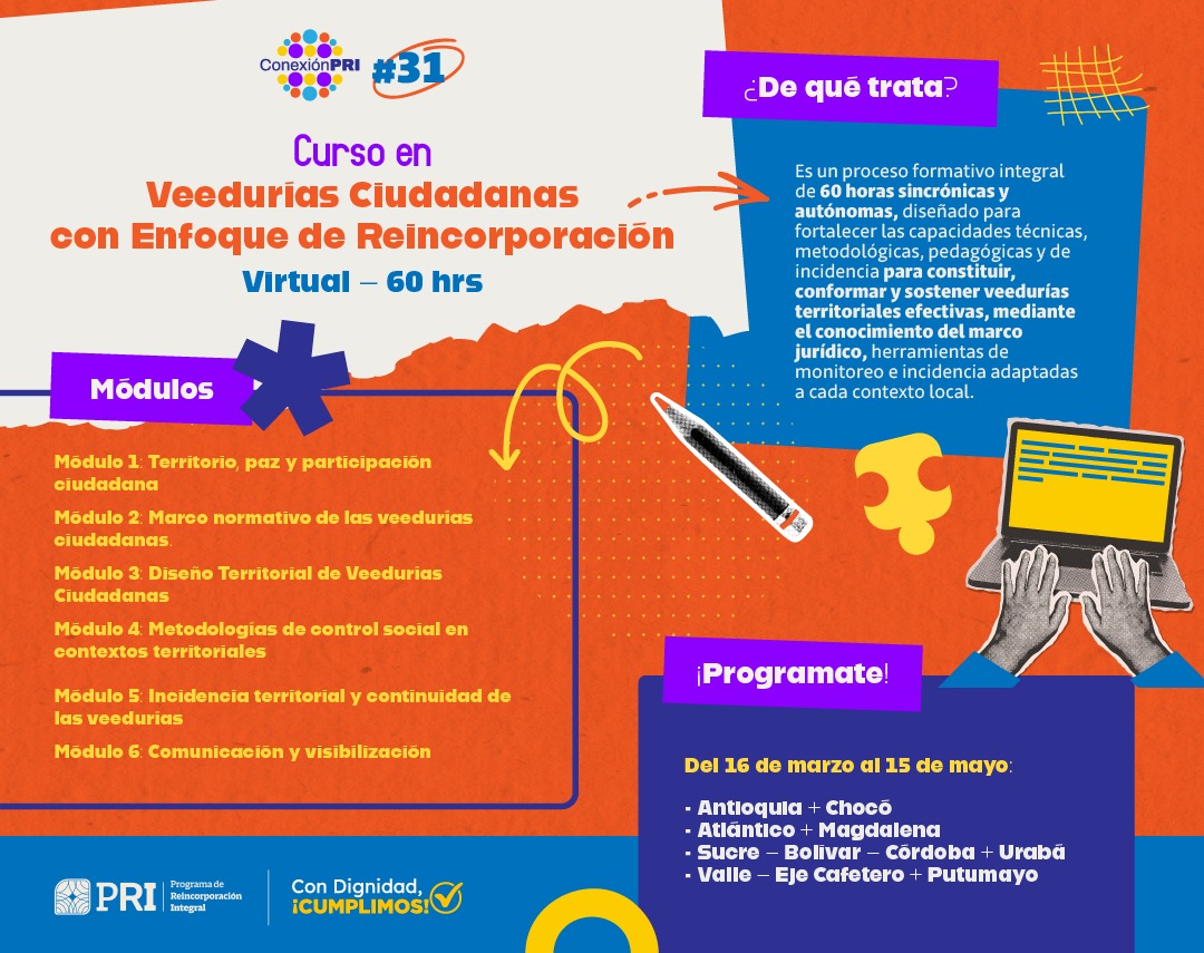 Infografía sobre Oferta en formación: reincorporación política.