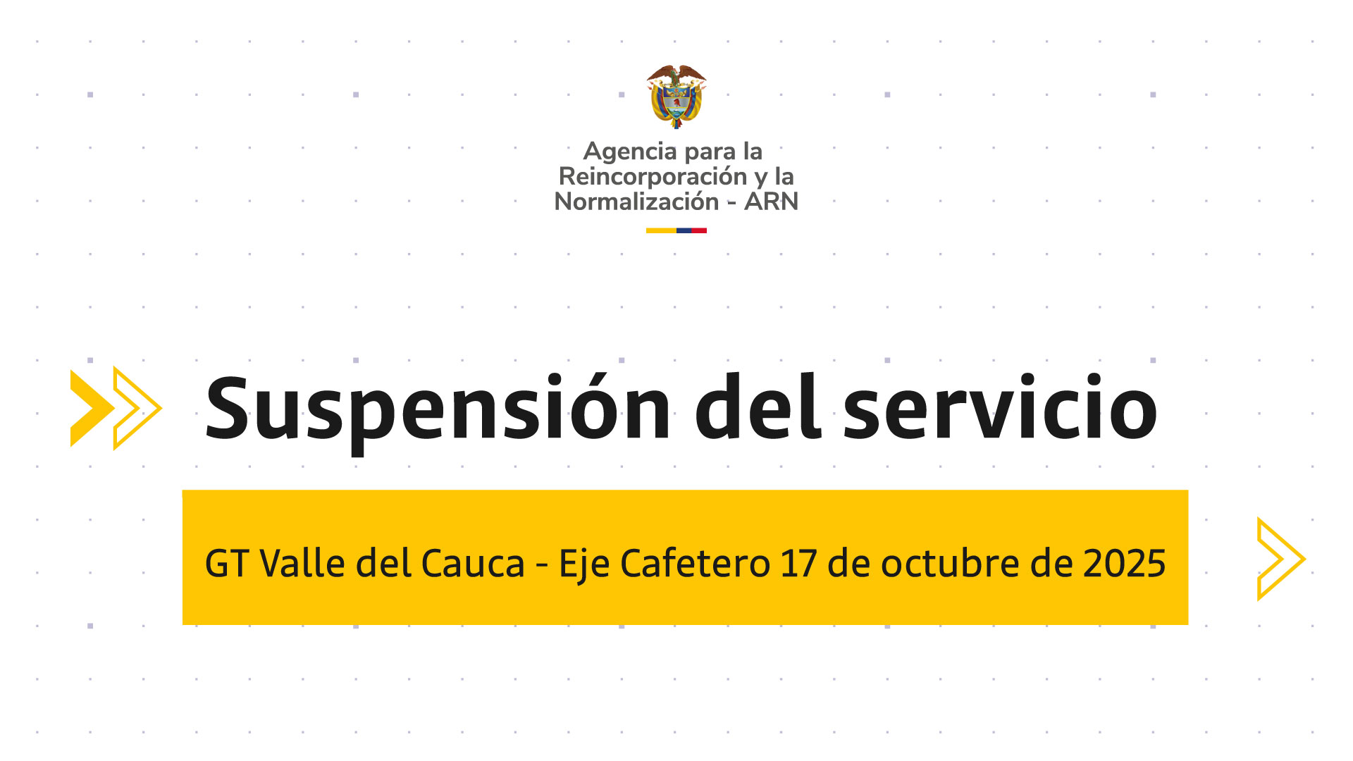 Suspensión temporal de atención en sede Soacha de la ARN