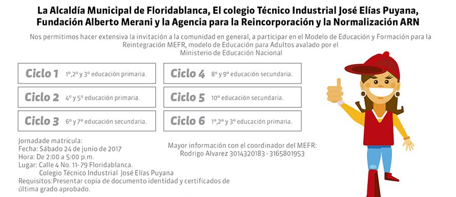 En Santander, modelo de formación para la reintegración espera beneficiar a más de 150 personas