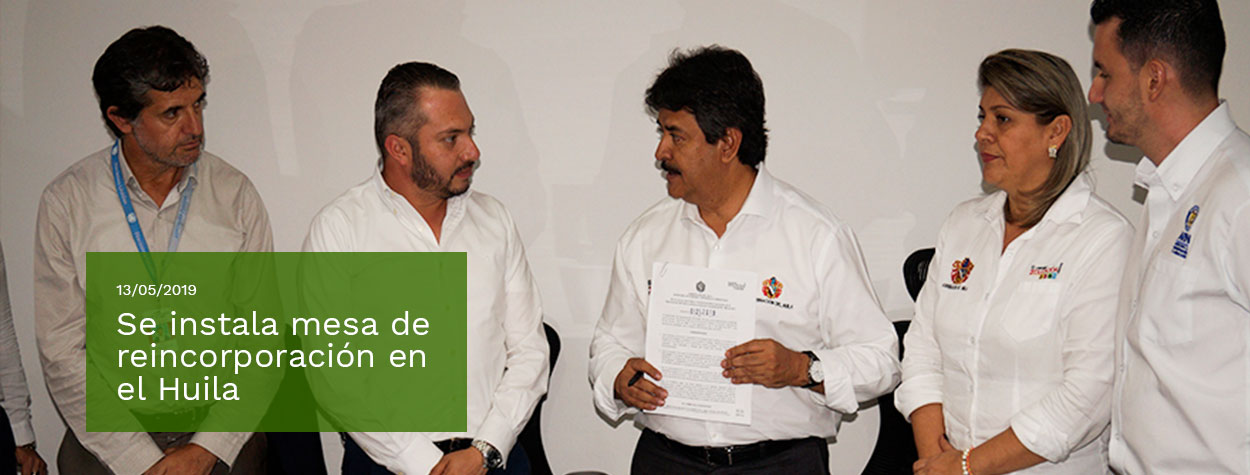 Con la firma del decreto 0121 de 2019, se dio creación formal a la mesa de reincorporación del Huila