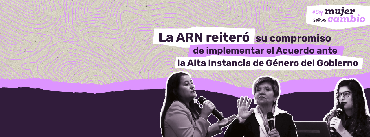 Imagen en el que se encuentran tres mujeres de la Alta Instancia de Género del Gobierno