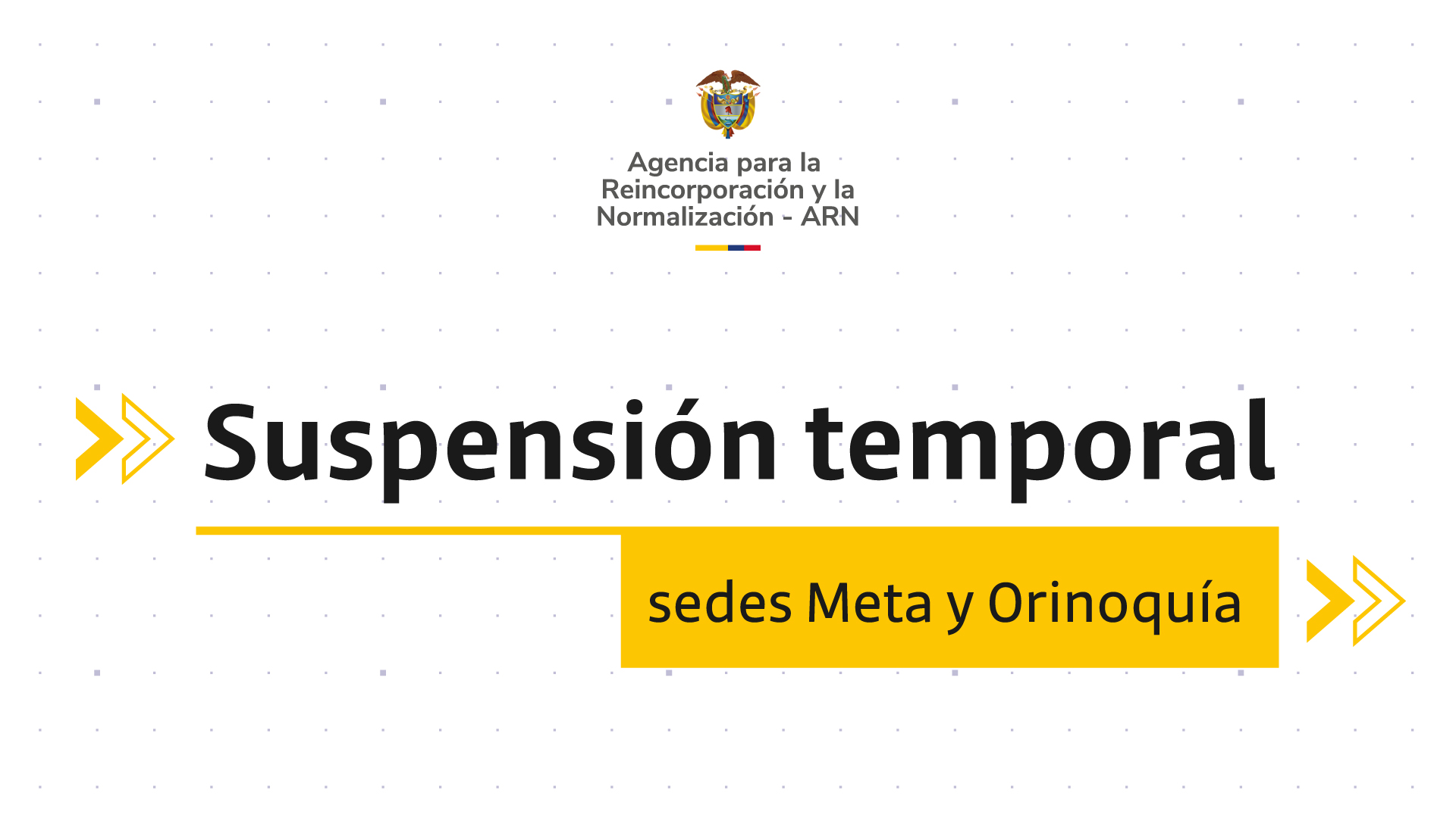 suspención temporal sede meta y orinoquía