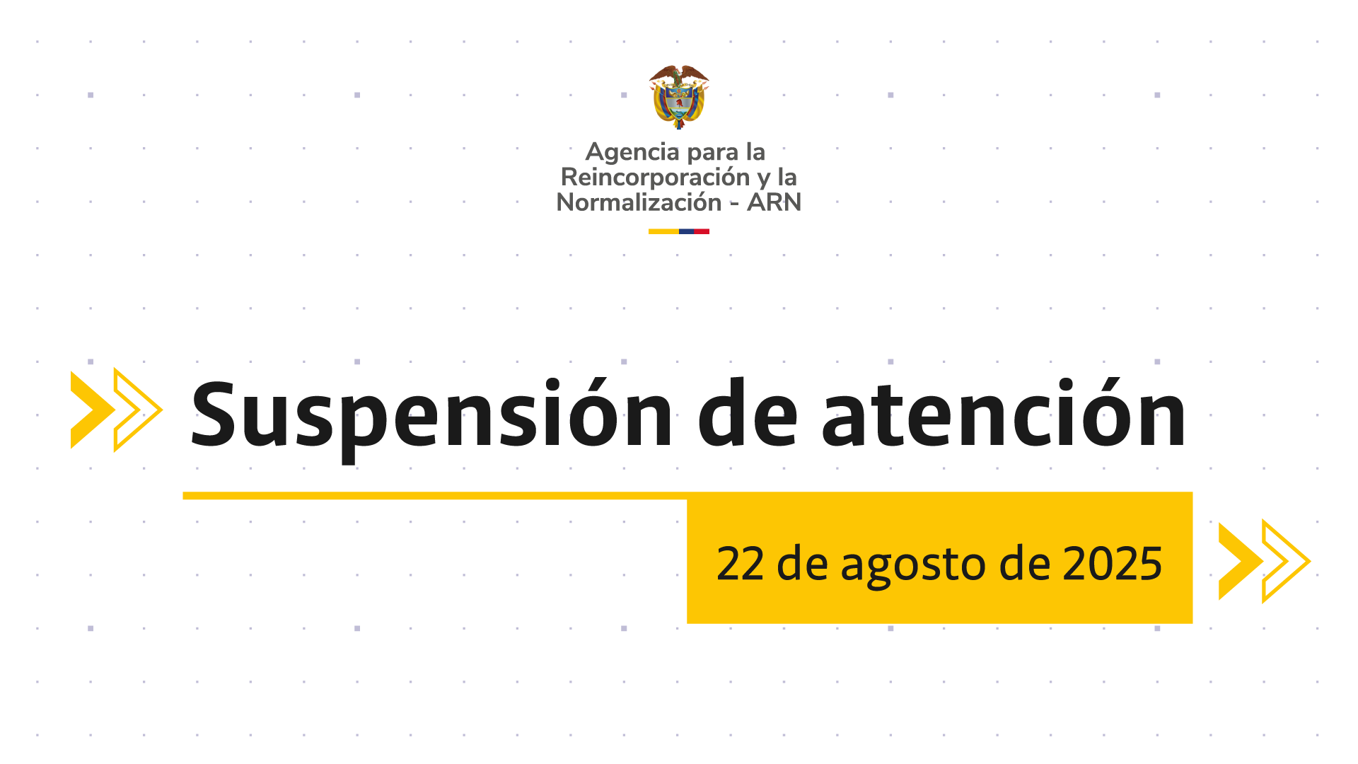 Suspensión de atención en sede Cali – 22 de agosto de 2025