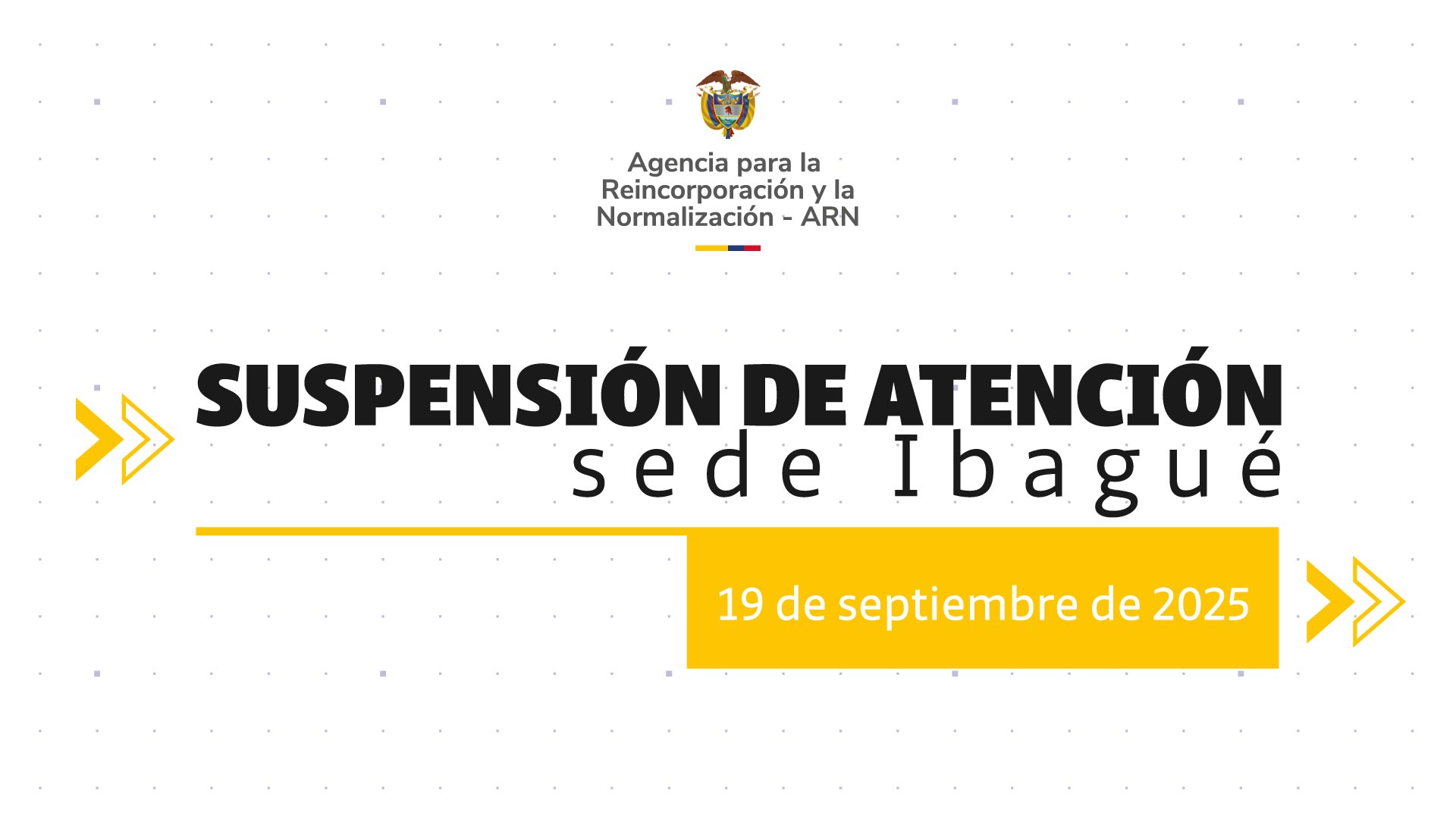 Suspensión de atención sede Ibagué – 19 de septiembre