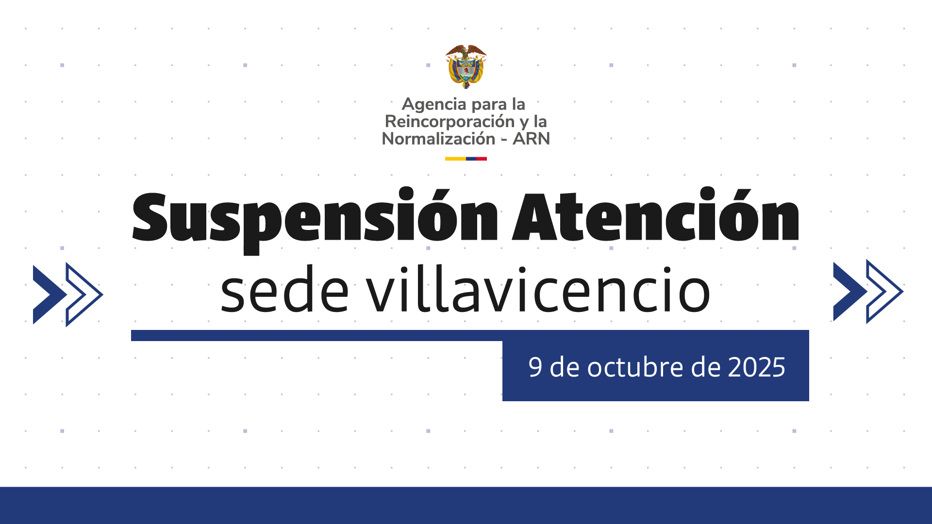 Suspensión de atención sede Villavicencio